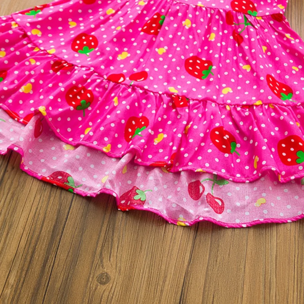 

SAGACE Dresses For Girls Cute Fruits Print Princess Dress With Headband Clothing For Toddler Kids Girl Sleeveless Dress