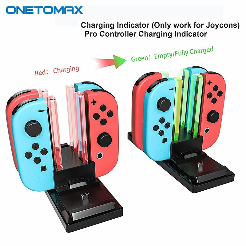 4in1 зарядная док станция для Nintendo Switch игровая консоль контроллер светодиодный