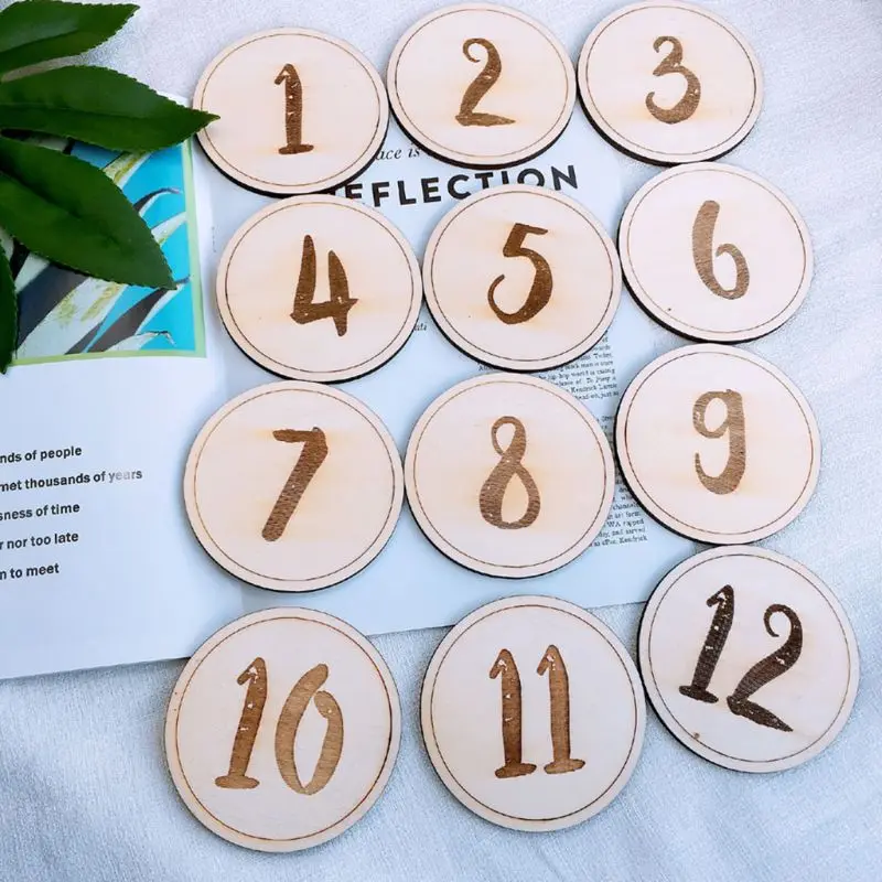 

12 Pcs/set Baby Kids Milestone Card Round Shape Numbers Infants Newborn Shower Gift Photo Prop Unisex