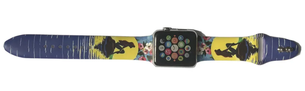 YUKIRIN Cartoon Stitch Lion King Little Mermaid Silicone Sport Band For Apple Watch Series 5 4 3 2 1 Wrist Strap Case for iWatch