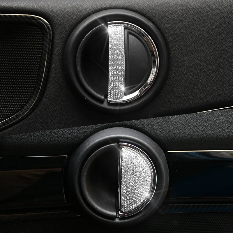Блестящая наклейка на дверную ручку салона автомобиля с кристаллами для Mini Cooper F54