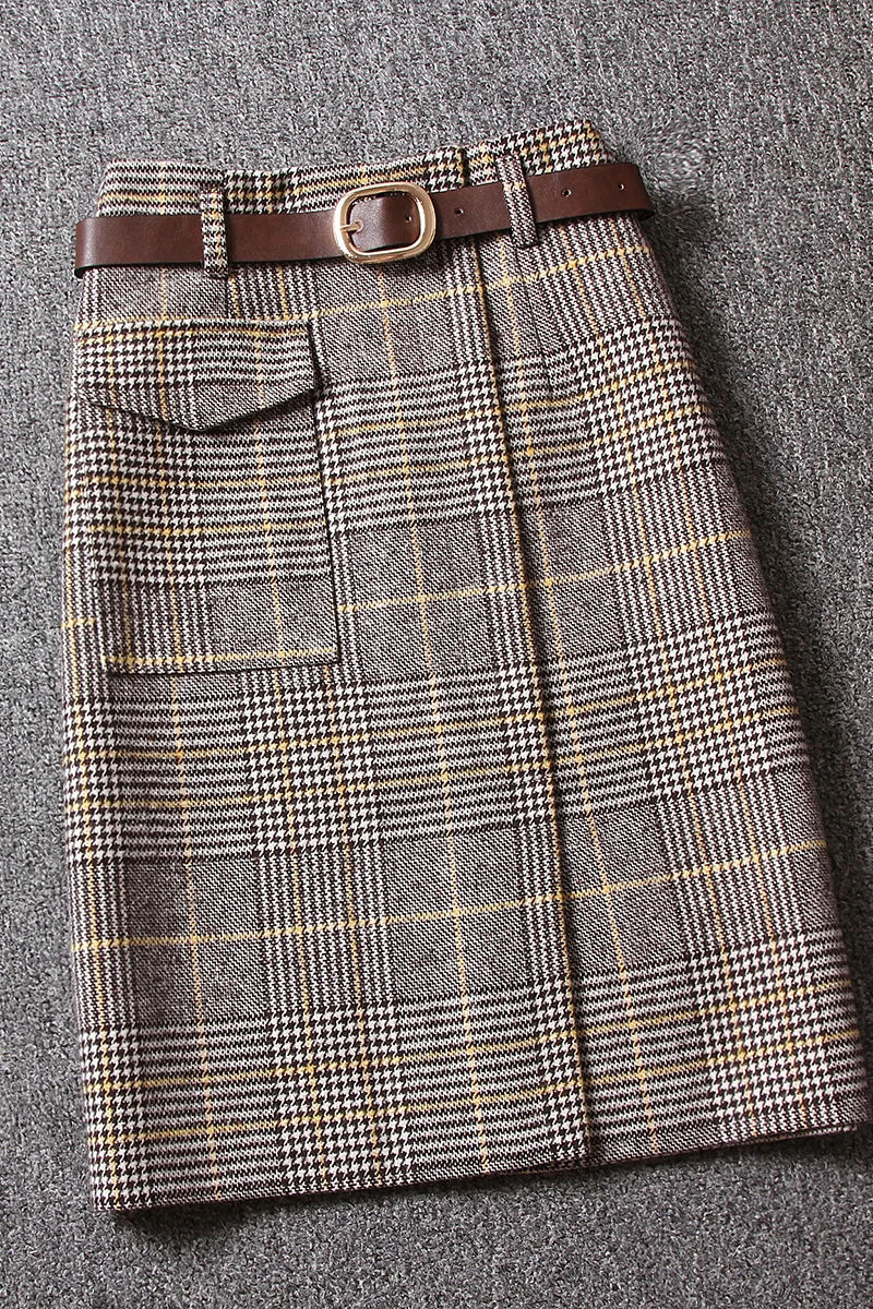 

Retro chic plaid skirt for autumn and winter 2020