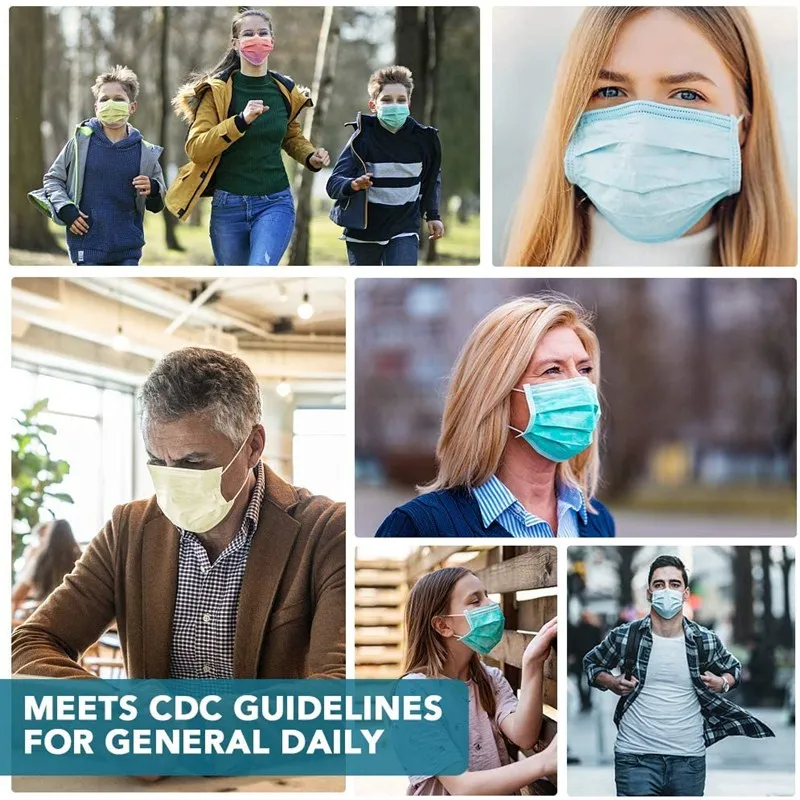 

Independent Packaging 50Pcs Mask Disposable Non wove 3 Layer Filter Mask mouth Face mask Breathable Masks FaceMask Mascarilla