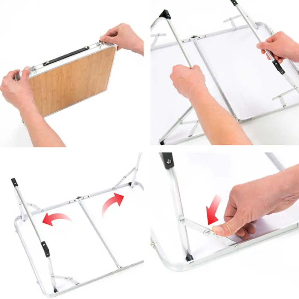 

Folding Table Camping Bamboo Board Table Portable Camping Equipment Computer Desk for Breakfast Hiking Outdoor Tools