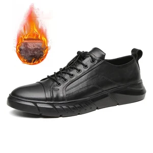 Осенне-зимняя мужская однотонная черная повседневная обувь, кроссовки, мужская обувь, Высококачественная Брендовая обувь на плоской подошве, большой размер