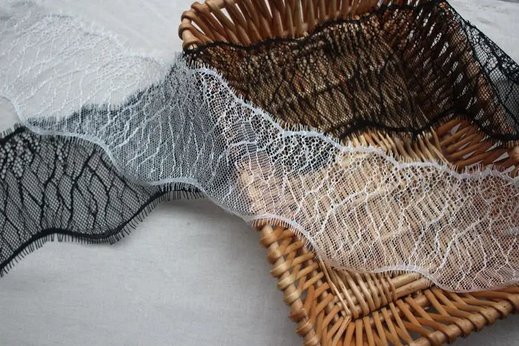 6 м/лот 10 см ширина черные белые ресницы кружевная отделка цветы нижнее белье