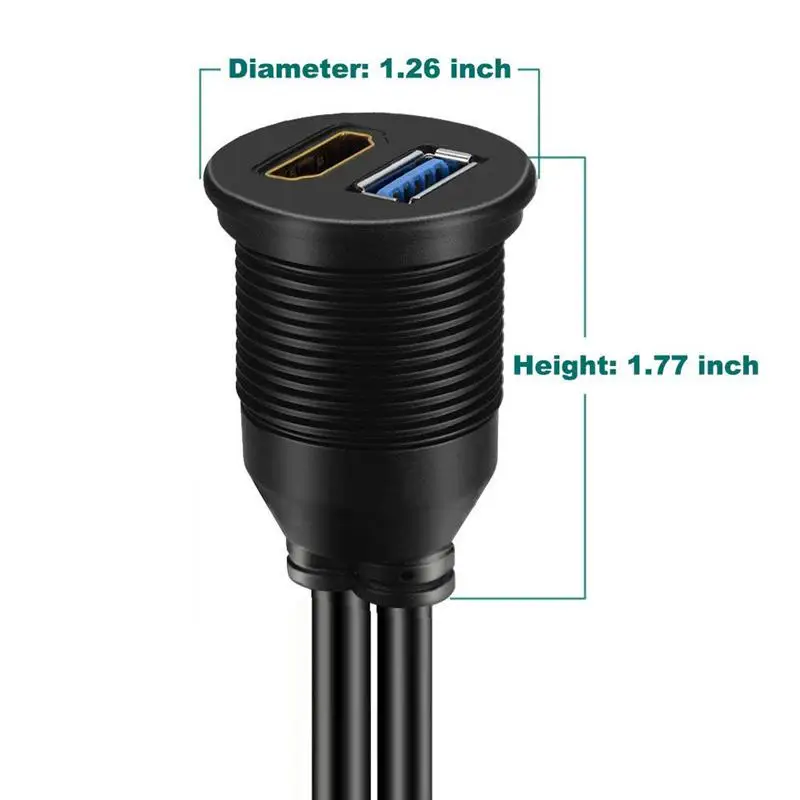 Удлинитель USB 3 0 и HDMI-HDMI + USB3.0 AUX водонепроницаемая автомобильная панель кабель для