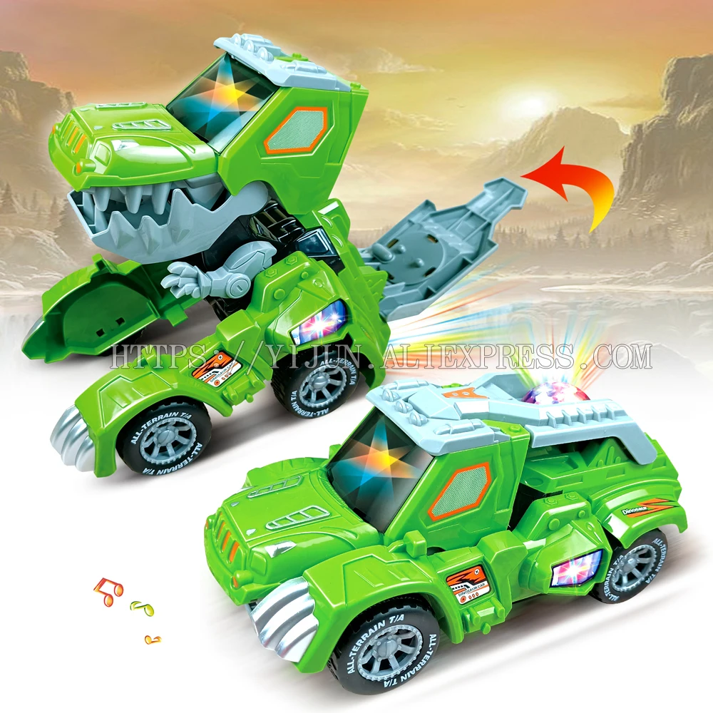 

Deformed car dinosaur World children toys Kids Dinosaur Deformation Toys with LED Light Flashing Music Electric Toy Car
