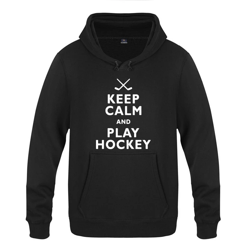 Полночь с надписью Keep Calm and Play Хоккей движения капюшоном принтами персонажей (S