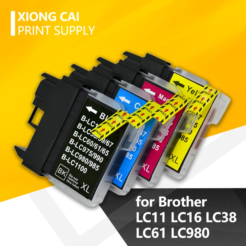 8 шт. чернильный картридж для Brother LC11 LC16 LC38 LC61 LC980 LC1100 DCP-385C DCP-390CN DCP-395CN DCP-535CN струйных
