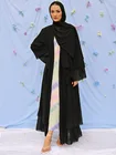 JTVOVO 2021 новые модели 4 цветов мусульманский однотонный двухслойный шифоновый Тюль женский халат Дубай Арабский мусульманский кафтан абайя марокканский