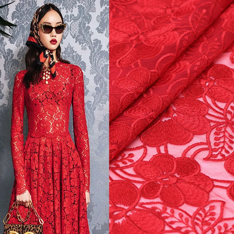 3D Красочные лепестки марля вышивка ткань для летнего платья Рождество базин