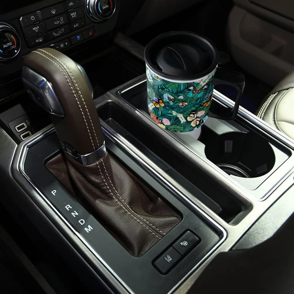 Пальмовые Листья бабочки тропические растения зеленые кружки для путешествий