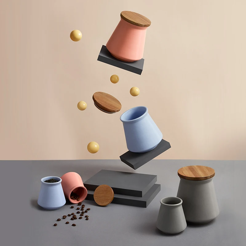 

Цветная герметичная банка Morandi, влагостойкая керамическая емкость для хранения зерен, чая, кофе, продуктов с крышкой, кухонная бутылка для х...