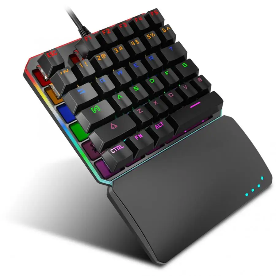 Механическая игровая клавиатура 35 клавиш проводная с подсветкой для одной руки