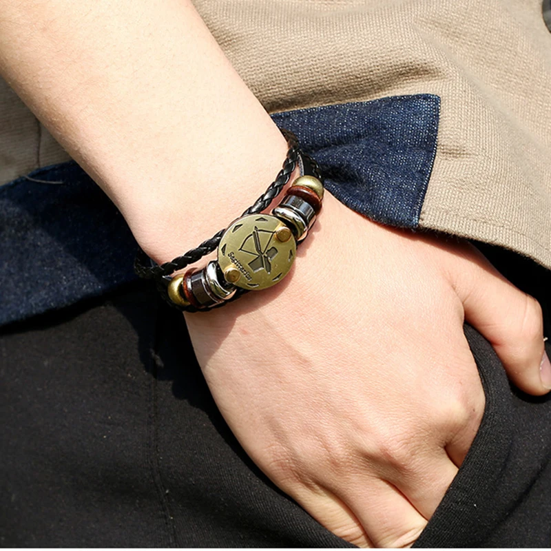 Прямая поставка браслет из Стрельца 12 знаков зодиака модный кожаный длина 19 см 21