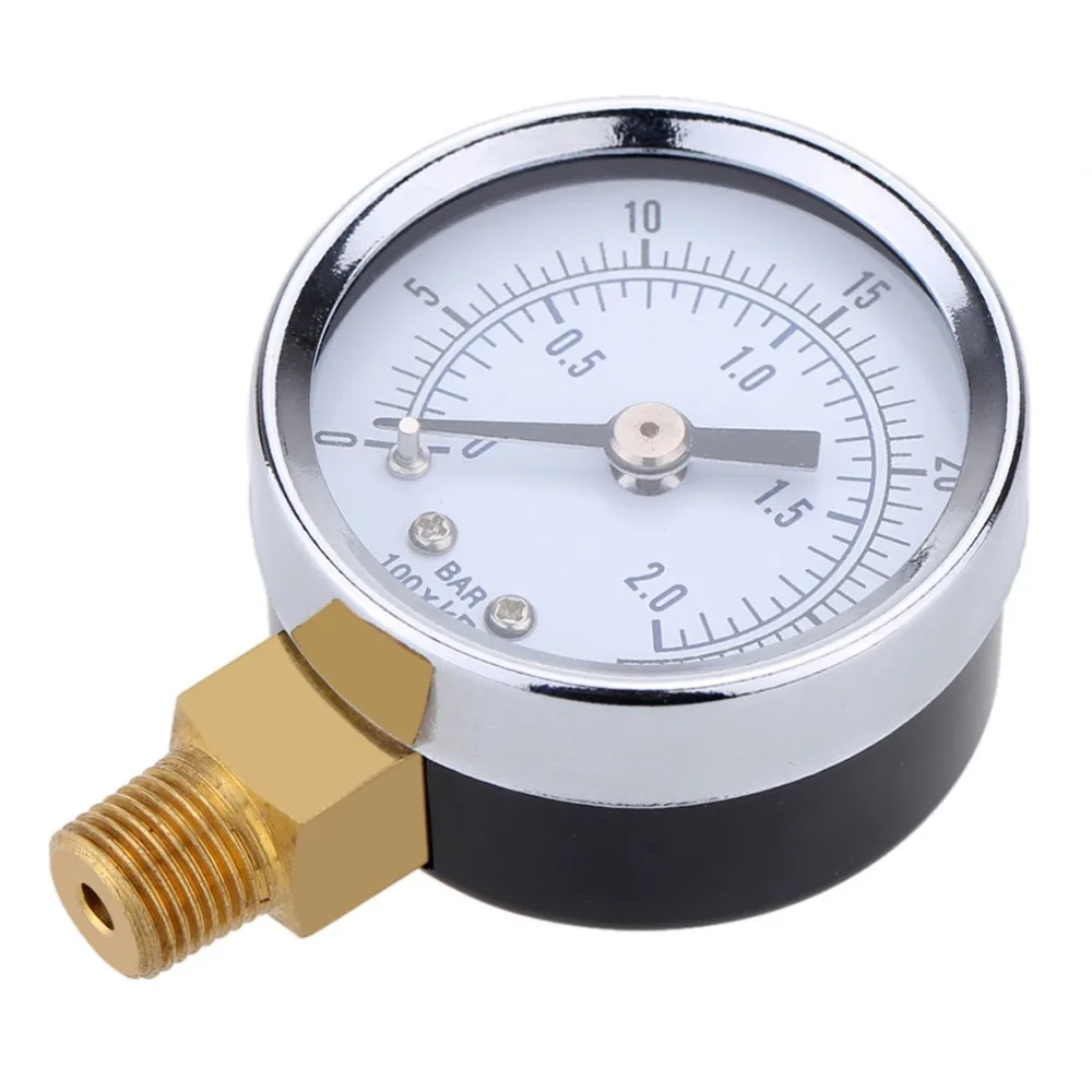 0~30PSI 0~2Bar Air Compressor Gauge 2" Face Side Mount 1/4" NPT Hydraulic Compressed Pressure Tester Measurer | Инструменты