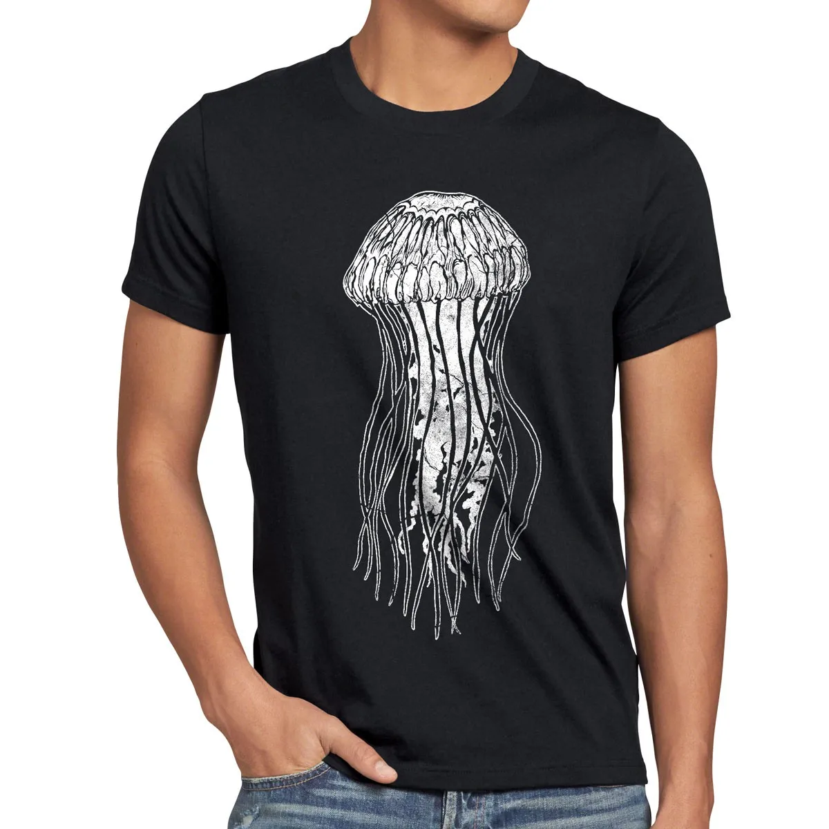 Летняя футболка Leonard Jellyfish Herren Qualle big Meer bang Sheldon Theory Tier Cooper брендовая для