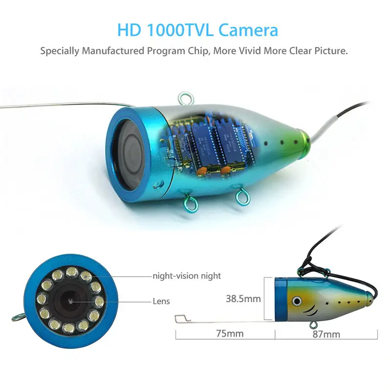 Оригинальная подводная камера для рыбной ловли 15 м инфракрасная ИК-лампа ночного