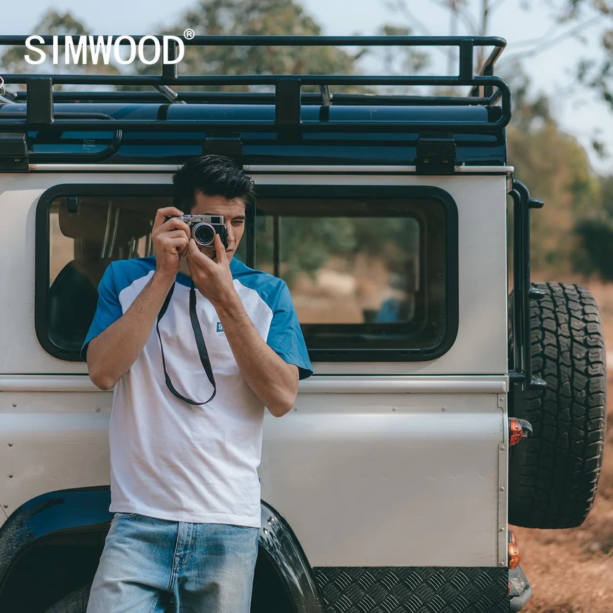 SIMWOOD 2021 летняя новая Футболка с рукавами реглан контрастного цвета для мужчин 100%