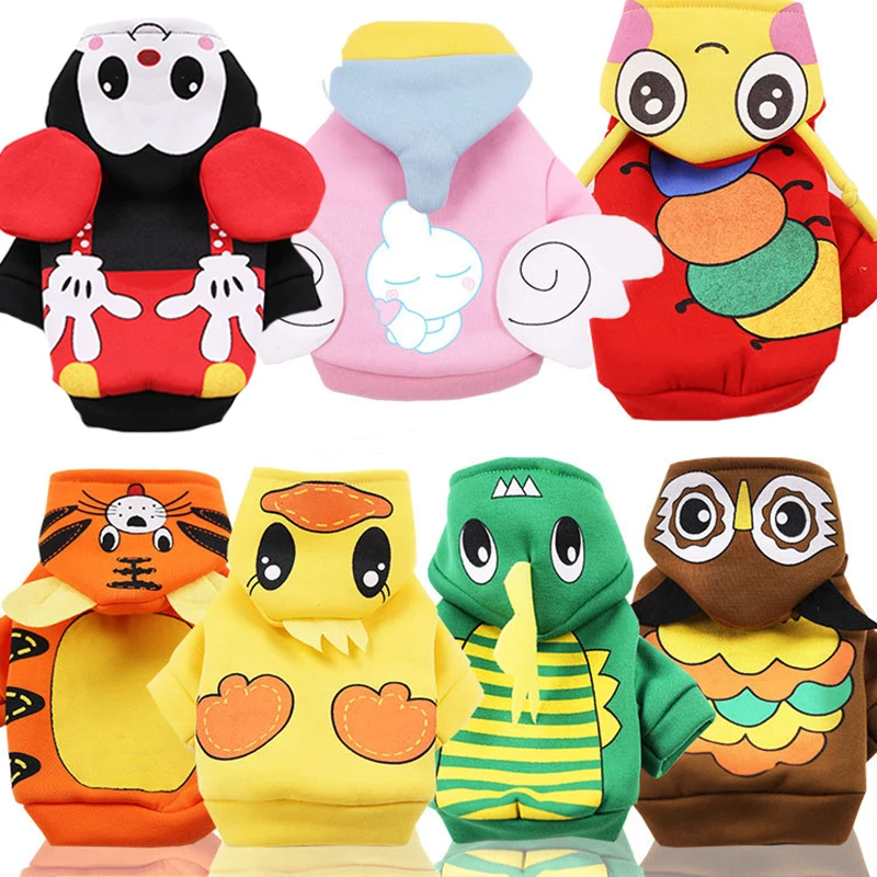 

Funny Pet Dog Costume Cartoon Winter Warm Pet Clothes For Small Dogs Hooded Coat Jackets Puppy Clothing Chihuahua Yorkie Outfits
