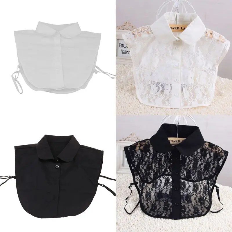 Женское однотонное кружевное ожерелье чокер со съемным отворотом рубашка ложный