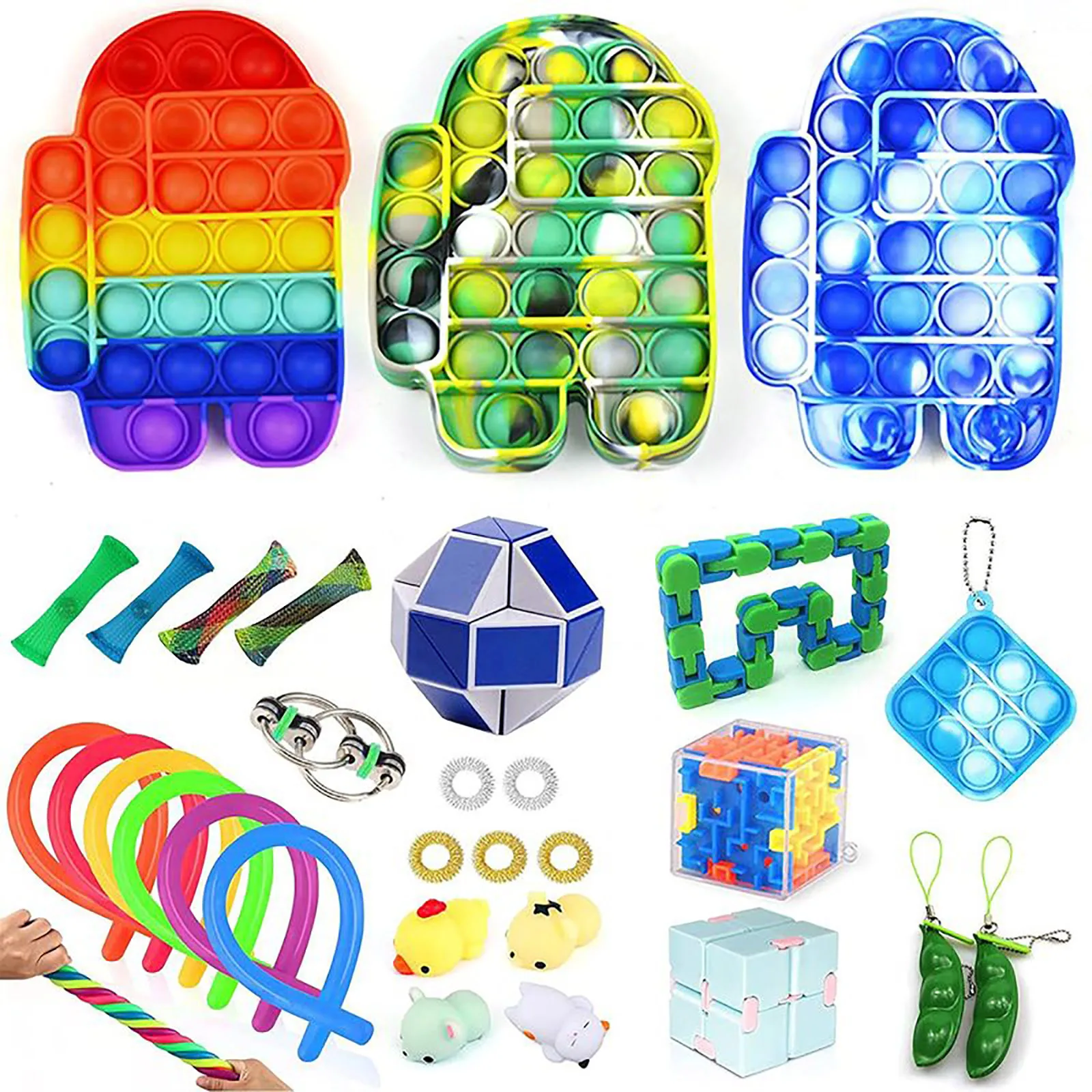 

HOT Fidget Toys Pack Anti-Stress Toy Set Relief Gift for Adults Girl Children Sensory Antistress Relief