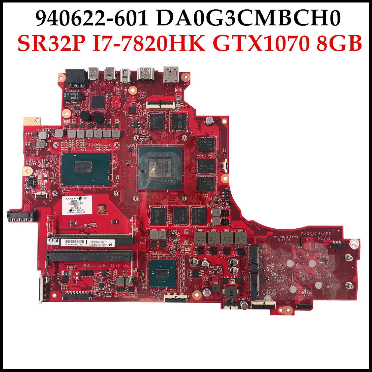 Материнская плата для ноутбука HP Omen 17 AP ap010 ap003 серии DA0G3CMBCH0 SR32P I7 7820HK GTX1070 8 Гб DDR4