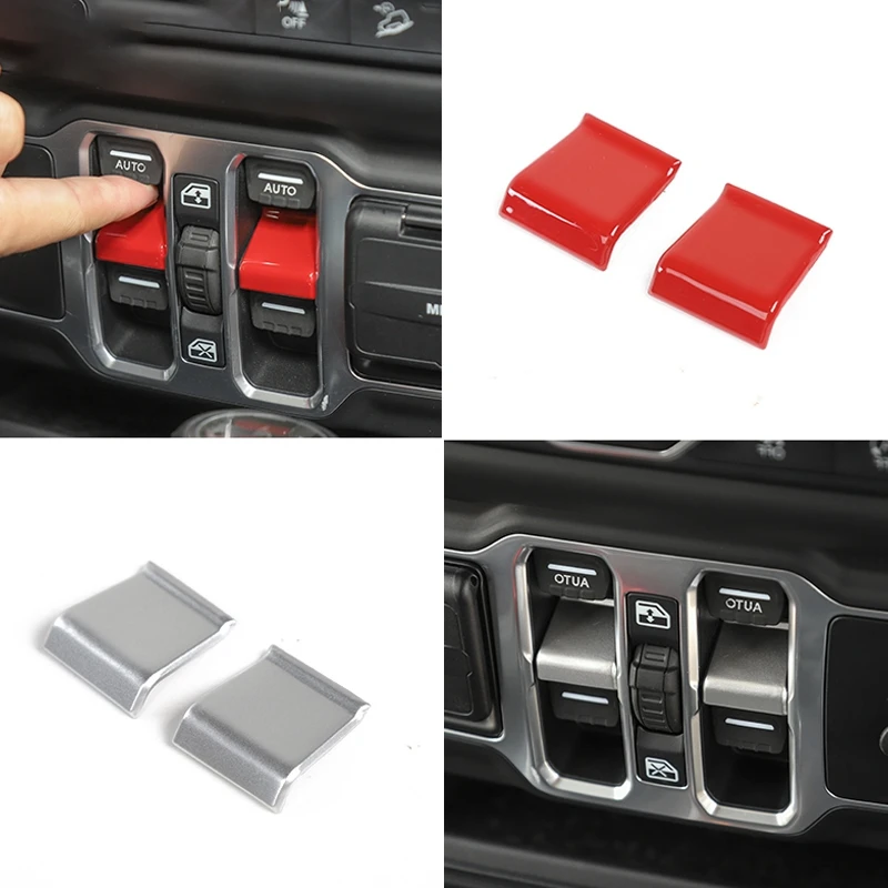 

Car ABS Center Console Window Control Button Decoration Stickers for Jeep Wrangler JL 2018+