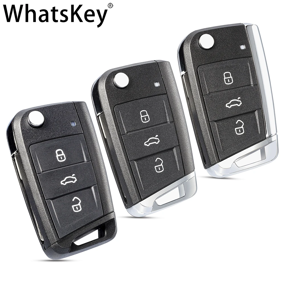 WhatsKey Flip Folding Car Key Shell Hülle Für Volkswagen VW Golf 7 Mk7 Passat Beetle Bora Polo Seat