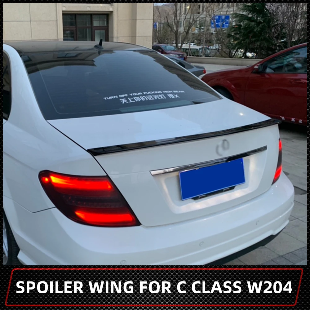 

Спойлер на задний багажник, крыло для Mercedes Benz W204 Class Sedan C180 C200 C260 C300 C63 2007 08 09 10 11 12 13, настройка черного карбона