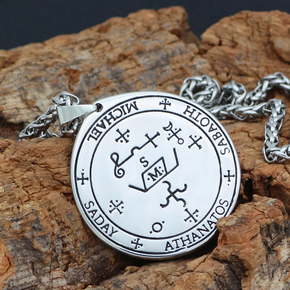 Talisman Pentacle of Solomon Seal Wiccan Pagan Hermetic Enochian Kabbalah Подвеска Ожерелье нержавеющая