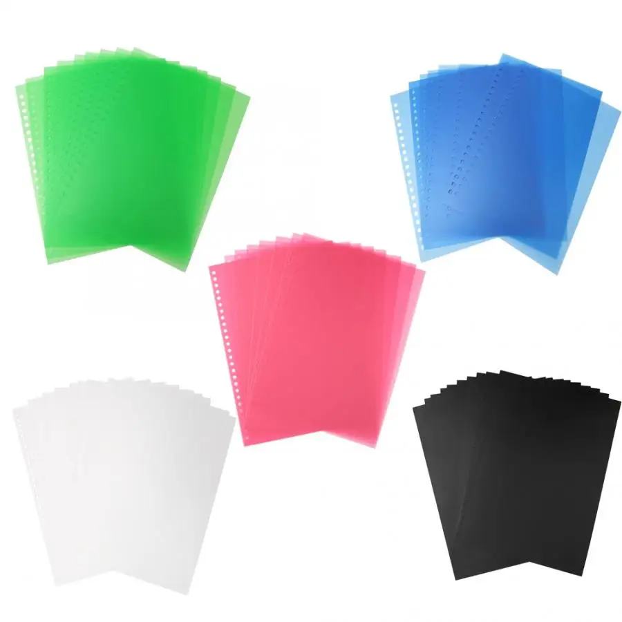 10PCS A4 / A5 / B5 Transparent PP Binding Film Cover Puncher Document Folders Ket