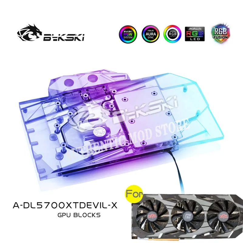 Bykski A DL5700XTDEVIL X водяной блок GPU для Powercolor Dataland RX 5700XT видеокарта Red Devil VGA охладитель