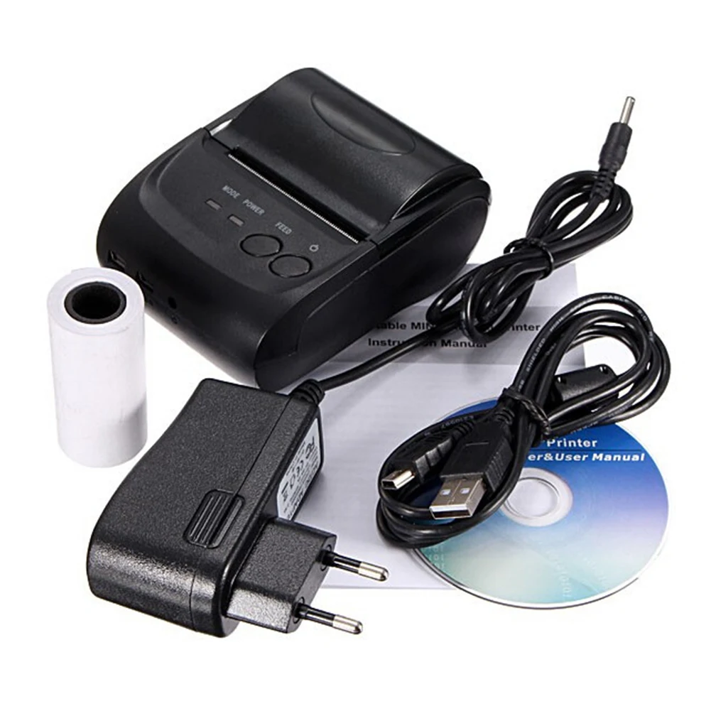 

USB Bluetooth Thermal Printer Mini Wireless Charging Notes Tickets Receipt Phone Line Phone Printers for Android iOS