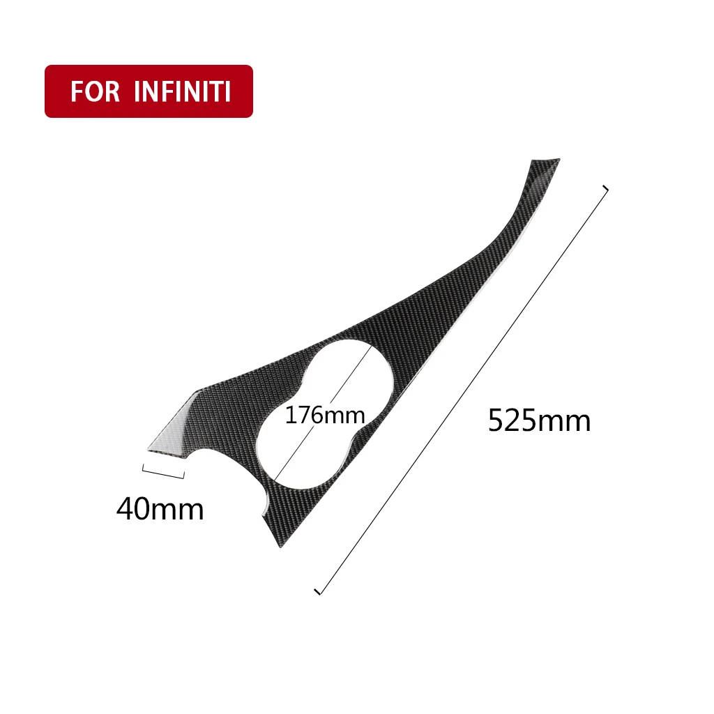 

Car Control Gear Shift Water Cup Holder Frame Cover Trim Carbon Fiber Sticker For Infiniti Q50 Q60 Auto Interior Car Accessories