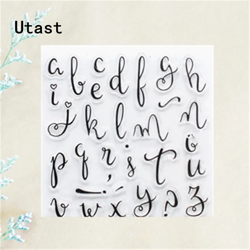 Прозрачные силиконовые штампы с буквами алфавита/прозрачный резиновый штамп для