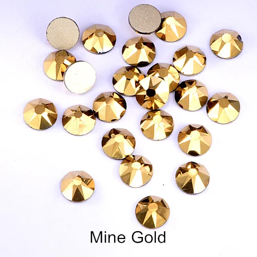 Mine Gold SS16 144 шт. 2088 Одежда высшего качества прозрачный арт для ногтей со стразами с 16 украшения для ногтей блестящее Стекло Стразы, не требующие горячего крепления H0913 - Цвет: Mine Gold