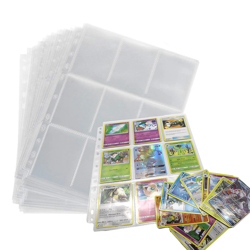 

Прозрачный держатель для коллекционных карт с покемоном, страницы альбома, аниме-игра, таро югио, листы для переплета игральных карт, для ма...