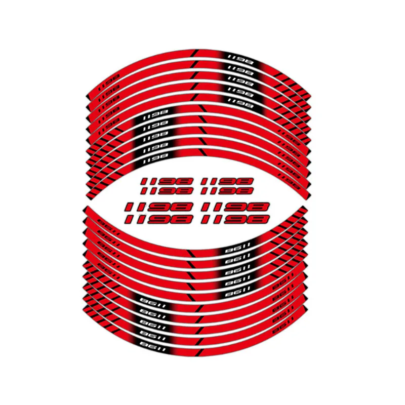 

For DUCATI 1198 Motorcycle Front Rear Wheel Film Border Reflective Waterproof Decals Sticker Rim Covering Logo Stickers