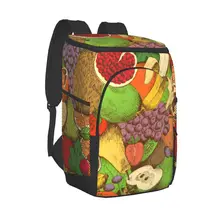 Large Cooler Bag Thermo Lunch Picnic Box Bright Juicy Fresh Fruits Insulated Backpack Fresh Carrier Thermal Shoulder Bag