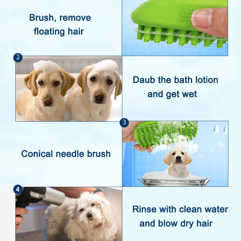 Щетка для ванной D6 резиновый Массажер собак и кошек|Лотки| |