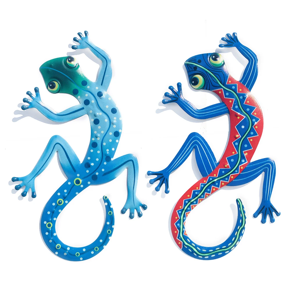 

Creative Gecko Chameleon Iron Art Wall Sticker Metal Home Hanging Craft Gift Aesthetic Room Decor Colorful Outdoor Pendant