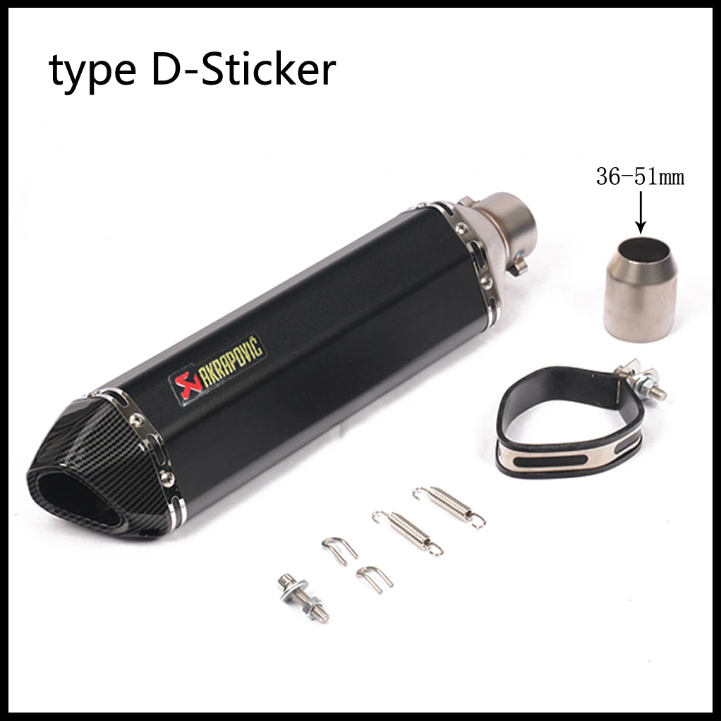 type D-Sticker 470 мм мотоцикл Akrapovic выхлопная труба Escape универсальный модифицированный скутер глушитель дБ убийца глушитель для Z250 MT03 ATV Dirt Bike - Цвет: type D-Sticker