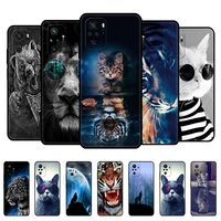 for xiaomi redmi note 10 case 4g 5g cover on redmi note 10 pro phone cover redmi note 10s black tpu case lion tiger wolf cat