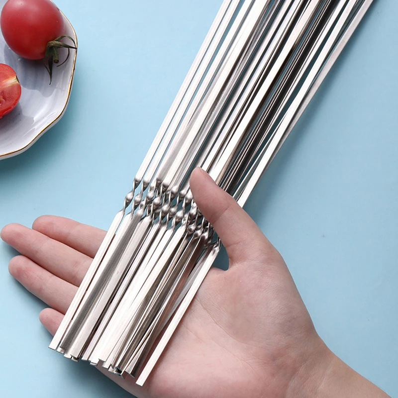 Многоразовые барбекю шампуры Нержавеющая сталь шампур для гриля шашлык кемпинг