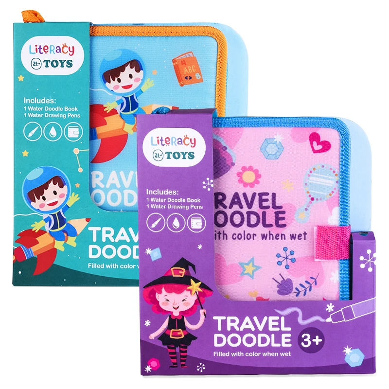 Аква портативный волшебная вода каракули книга раскраска путешествия коврик для