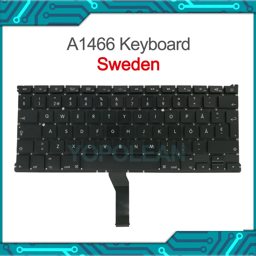 Новая шведская Клавиатура для ноутбука Macbook Air 13 дюймов A1369 A1466 kkeyboard 2011 2017
