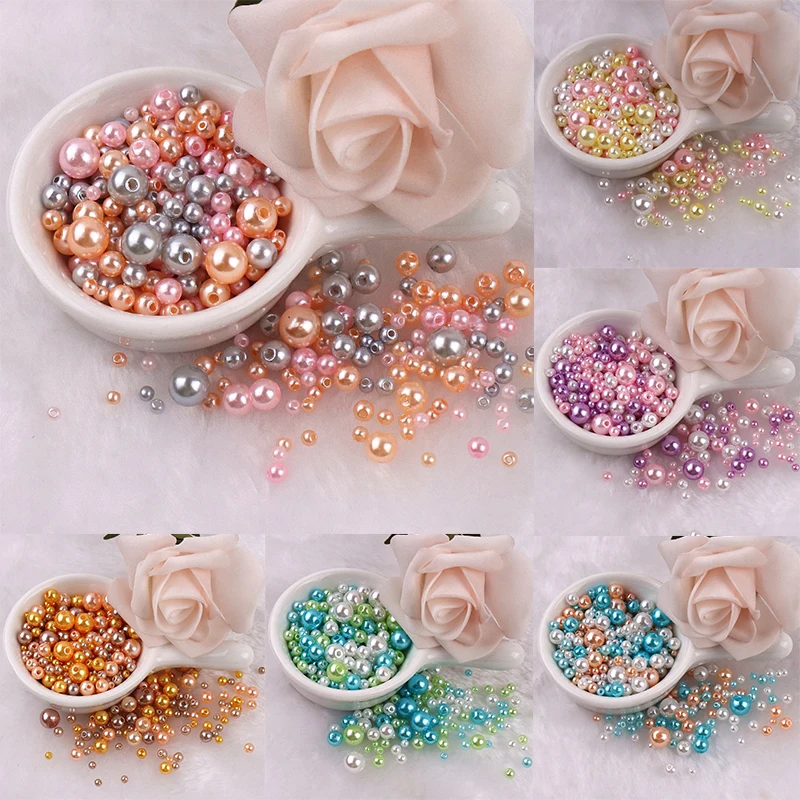 

Multi Option Round Imitation Color Plastic Straight hole Pearl Beads DIY for Jewelry Making Accessories DIY decoracion