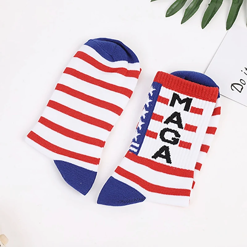 Сшитые цветные носки с принтом американского национального флага 2020 мягкие